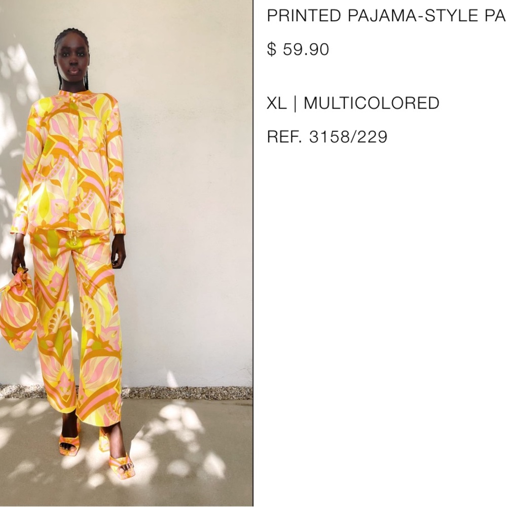 Zara Printed Pajama Style pants